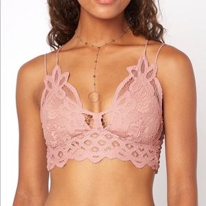 Free People Lace Bandeau in Dusty Pink